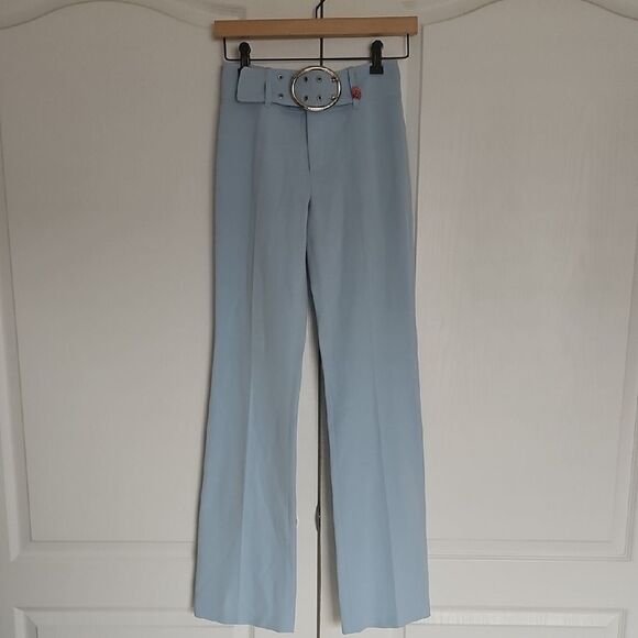 Vertigo Paris Blue Flare Pants Mid-Rise Boot Cut - Picture 1 of 16